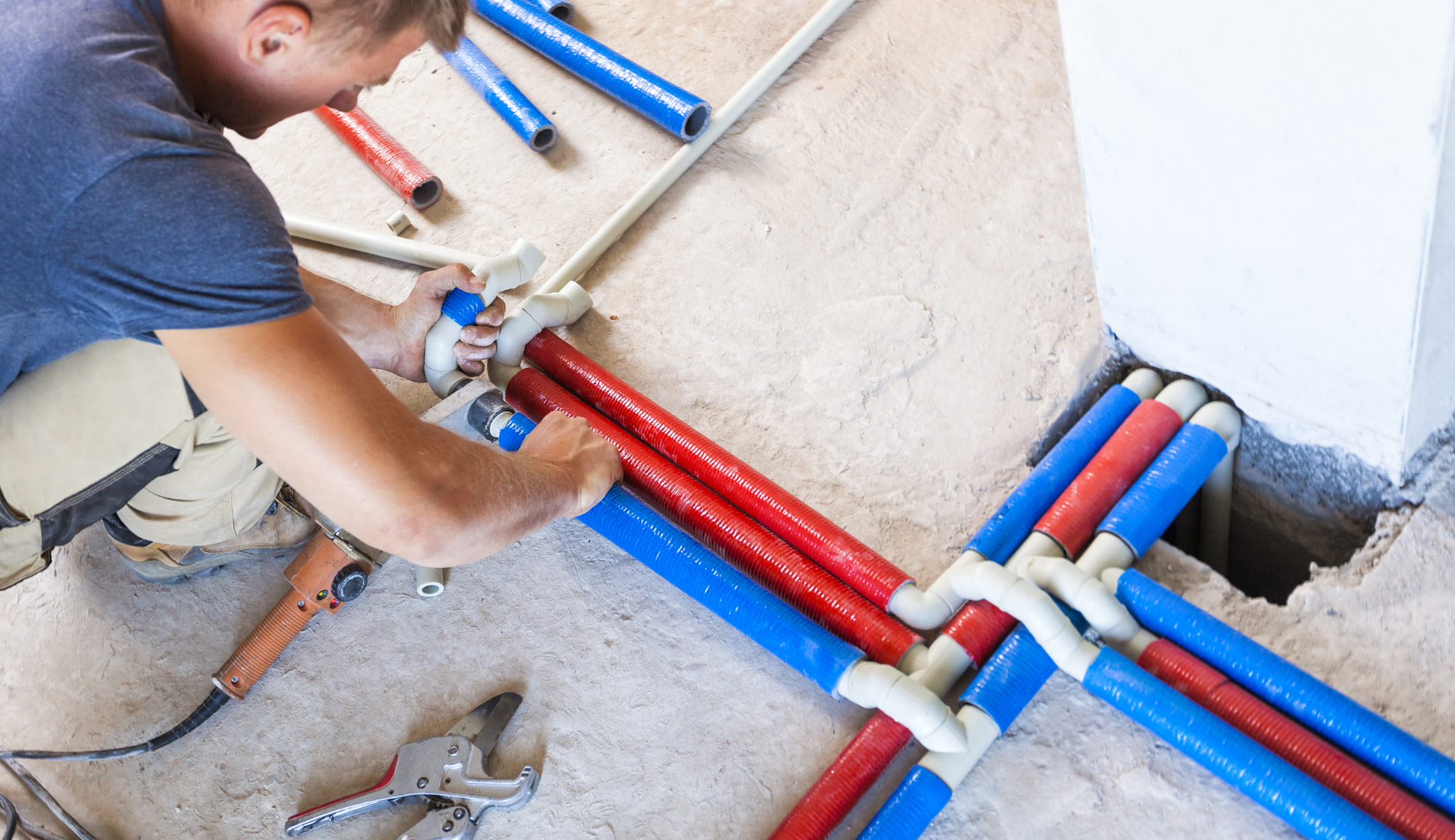 Plumber Welded Plastic Pipes